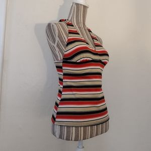 Captiva by Christina Striped Tankini Top Swimsuit Size S